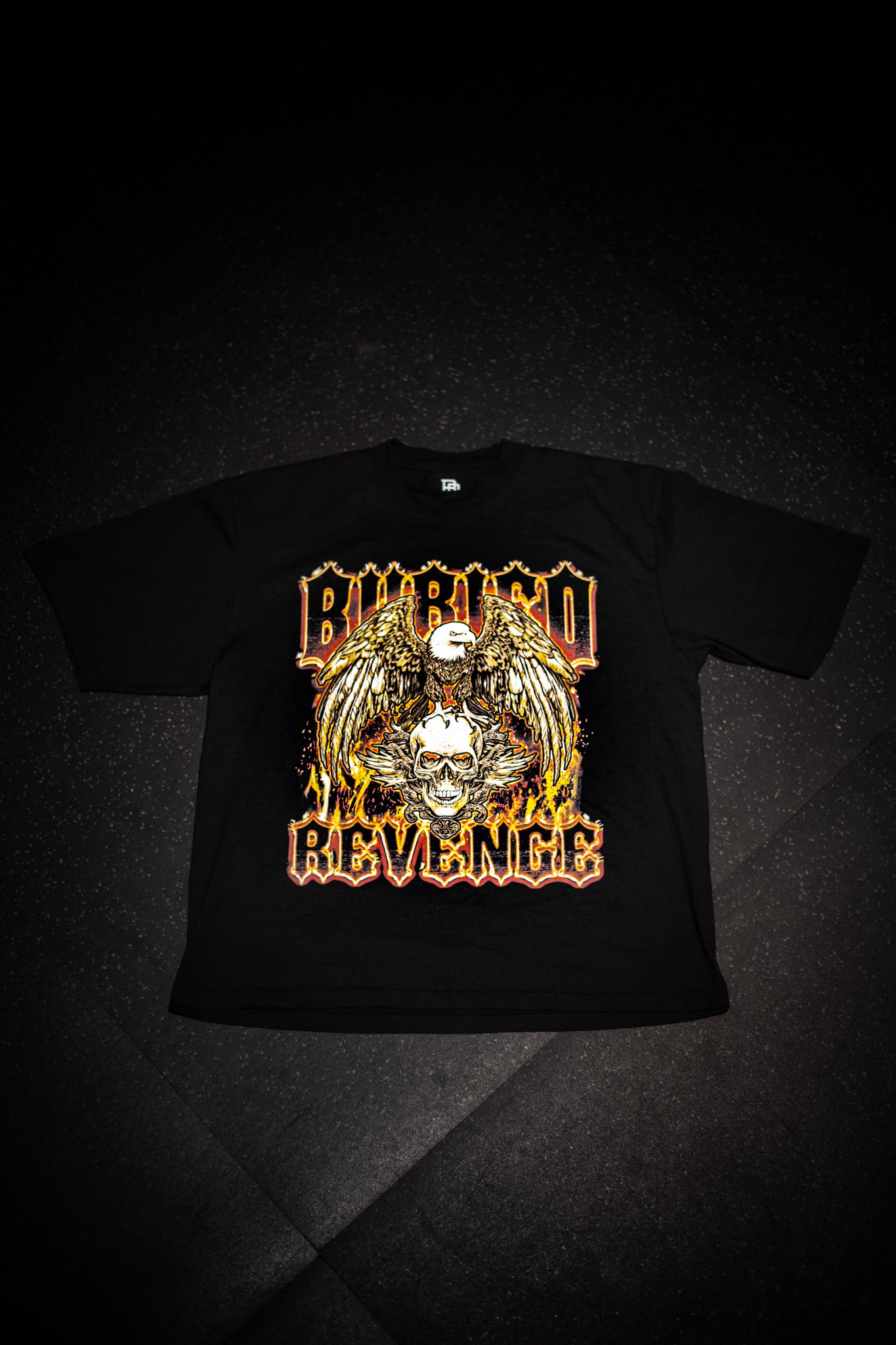 FLAMING EAGLE TEE - BLACK