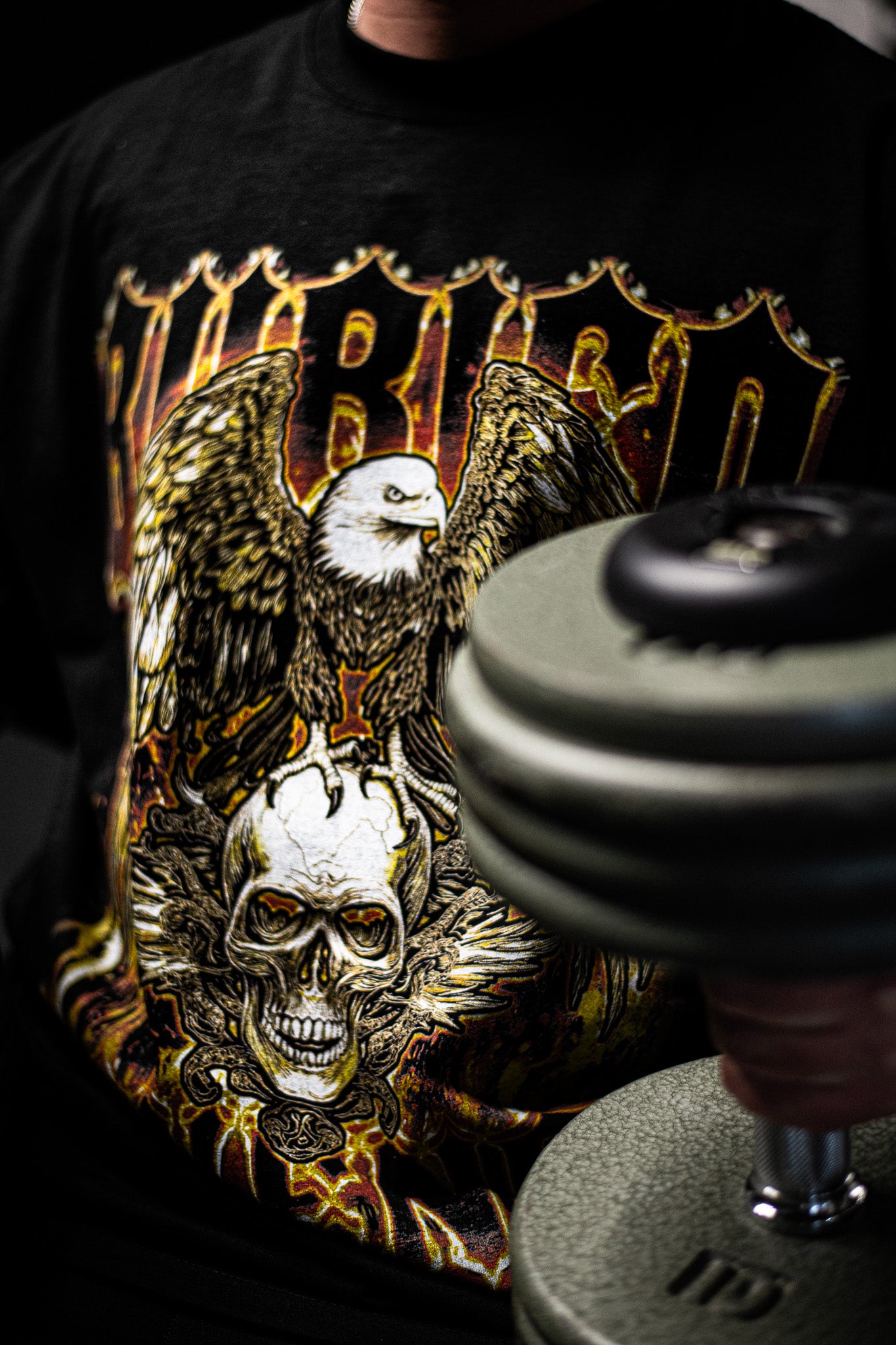 FLAMING EAGLE TEE - BLACK