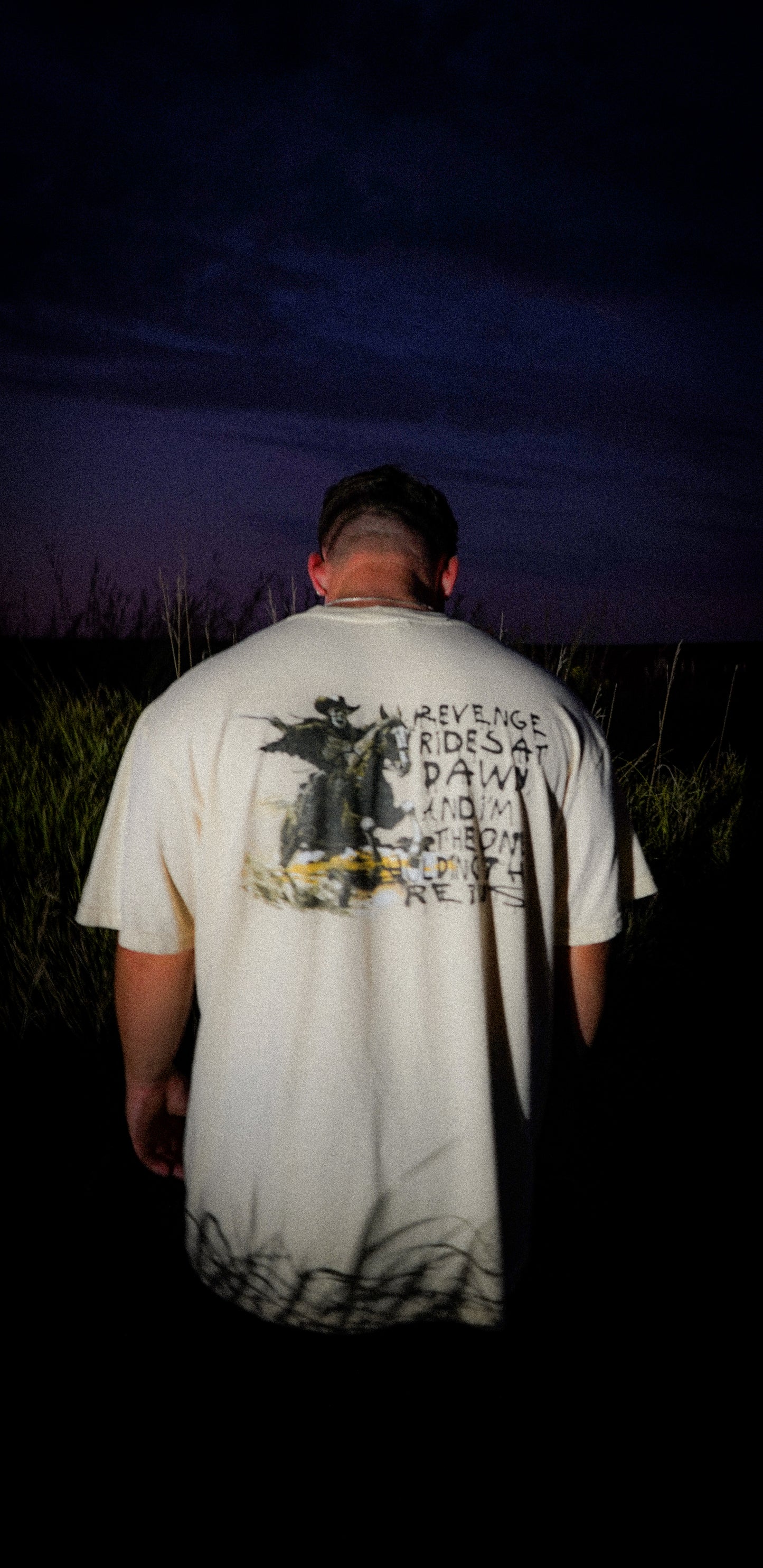 LONE RIDER TEE - CREAM