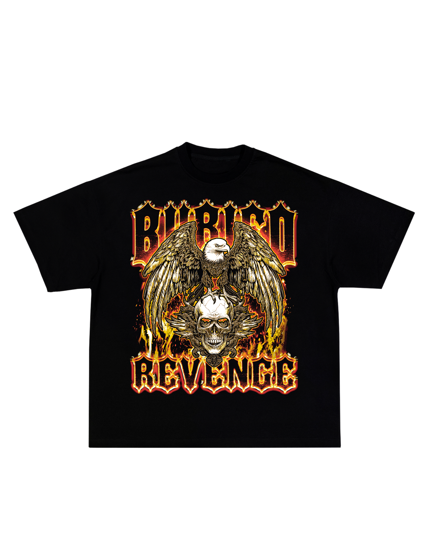 FLAMING EAGLE TEE - BLACK